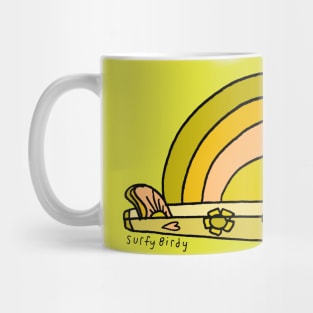 Single Fin Longboard Radiating Good Vibes Mug